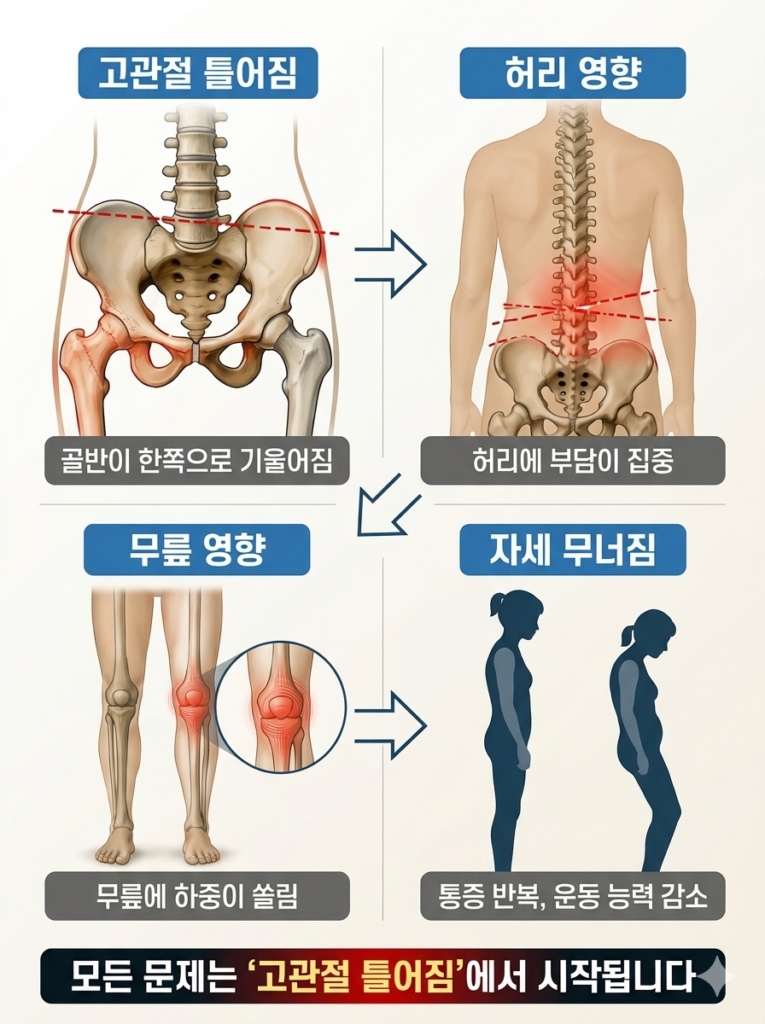 고관절 틀어짐 교정